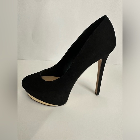 Aldo Shoes - Aldo Women's Black Suede Gold design Shoes Heel Size US 7